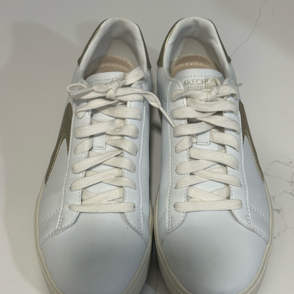 Skechers Womens Court Classics Eden LX-Beaming Glory White/Gold Shoe Size 8 - Picture 11 of 11